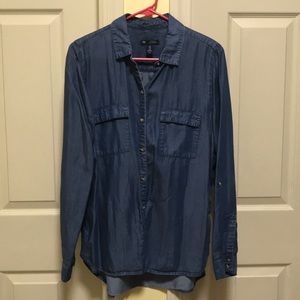 Chambray boyfriend fit shirt